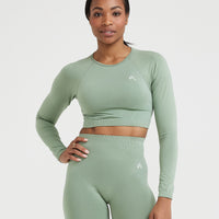 Effortless Seamless Long Sleeve Crop Top | Sage