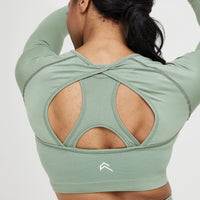 Effortless Seamless Long Sleeve Crop Top | Sage