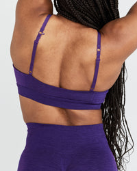 Effortless Micro Bralette with White Logo | Amethyst