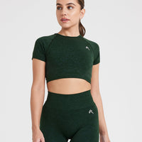 Effortless Seamless Short Sleeve Crop Top | Evergreen