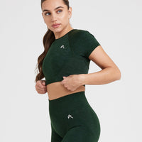 Effortless Seamless Short Sleeve Crop Top | Evergreen
