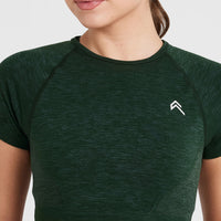 Effortless Seamless Short Sleeve Crop Top | Evergreen