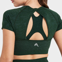 Effortless Seamless Short Sleeve Crop Top | Evergreen