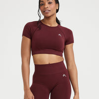 Effortless Seamless Short Sleeve Crop Top | Rosewood