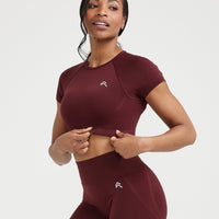 Effortless Seamless Short Sleeve Crop Top | Rosewood