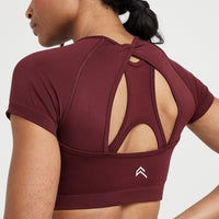 Effortless Seamless Short Sleeve Crop Top | Rosewood