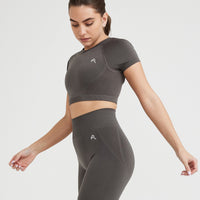 Effortless Seamless Short Sleeve Crop Top | Deep Taupe