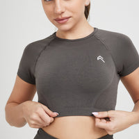 Effortless Seamless Short Sleeve Crop Top | Deep Taupe