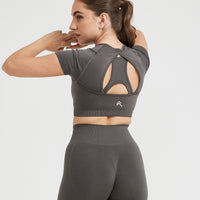 Effortless Seamless Short Sleeve Crop Top | Deep Taupe