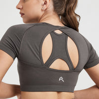 Effortless Seamless Short Sleeve Crop Top | Deep Taupe
