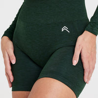 Effortless Seamless Shorts with White Logo | Evergreen