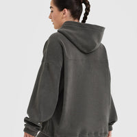 Fleece Oversized Hoodie | Deep Taupe