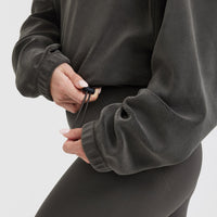 Fleece Oversized Hoodie | Deep Taupe