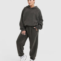 Fleece Oversized Hoodie | Deep Taupe