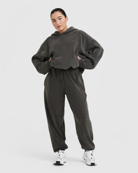 Fleece Oversized Joggers | Deep Taupe