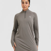 Go To Seamless Loose Long Sleeve Longline Top | Ash Grey