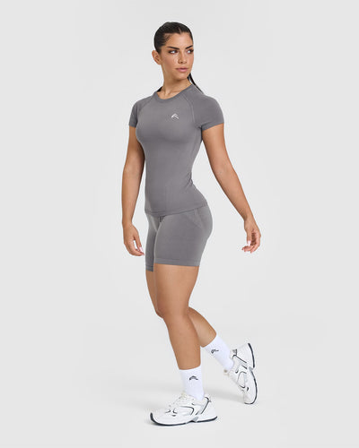 Go To Seamless Fitted Top | Ash Grey
