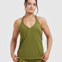 Go To Strappy Loose Vest | Olive Green