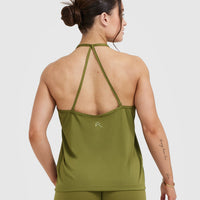 Go To Strappy Loose Vest | Olive Green
