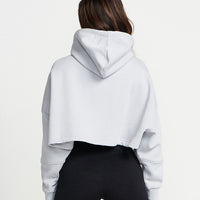 Classic Crop Zip Hoodie | Grey