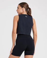 Graphic Jersey Tank | Washed Black
