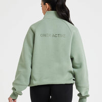 Classic Lounge 1/2 Zip Sweatshirt | Sage