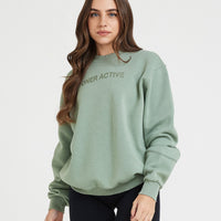 Classic Lounge Oversized Crew Neck | Sage
