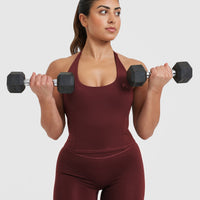 Timeless Halter Neck Mid Vest | Mulled Wine