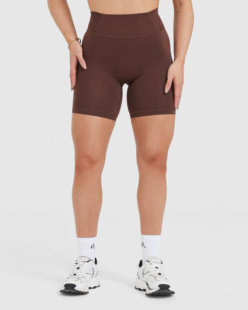 Oner Modal Timeless High Waisted Shorts 6" | Espresso