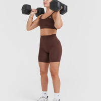 Timeless High Waisted Shorts 6" | Espresso