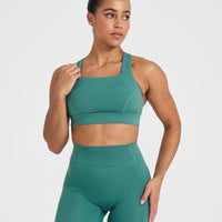 Timeless Wide Strap Sports Bra | Mineral Green