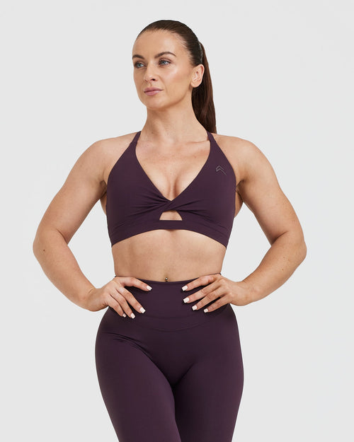Oner Modal Unified Twist Sports Bra | Blackberry Purple
