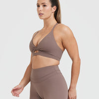 Unified Twist Sports Bra | Cool Brown