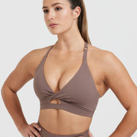 Unified Twist Sports Bra | Cool Brown