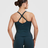 Unified V-Neck Cross Back Vest | Oil Blue