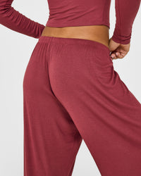 At Home Night Bottoms | Burnt Maroon Red