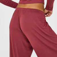 At Home Night Bottoms | Burnt Maroon Red