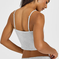 At Home Night Strappy Mid Vest | Grey Marl