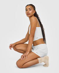 At Home Night Strappy Mid Vest | Grey Marl