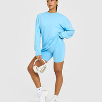 Classic Oversized Lightweight Long Sleeve Top | Arctic Blue
