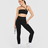 EasyLift™ Multi Way Bandeau Bralette with White Logo | Black