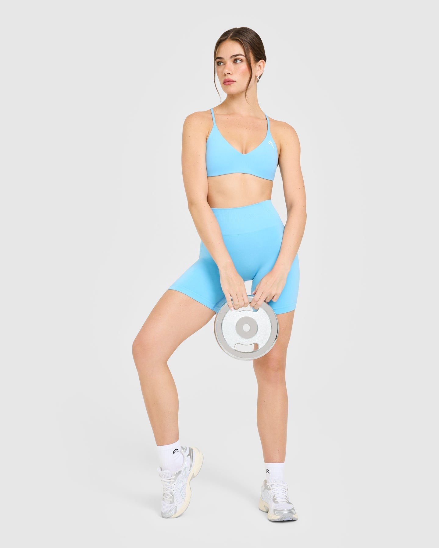 EasyLift™ Ultra Minimal Bralette with White Logo | Arctic Blue