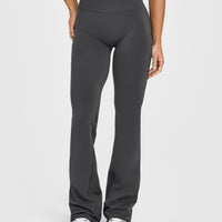 EffortlessLift™ Seamless Flared Bottoms with White Logo | Coal