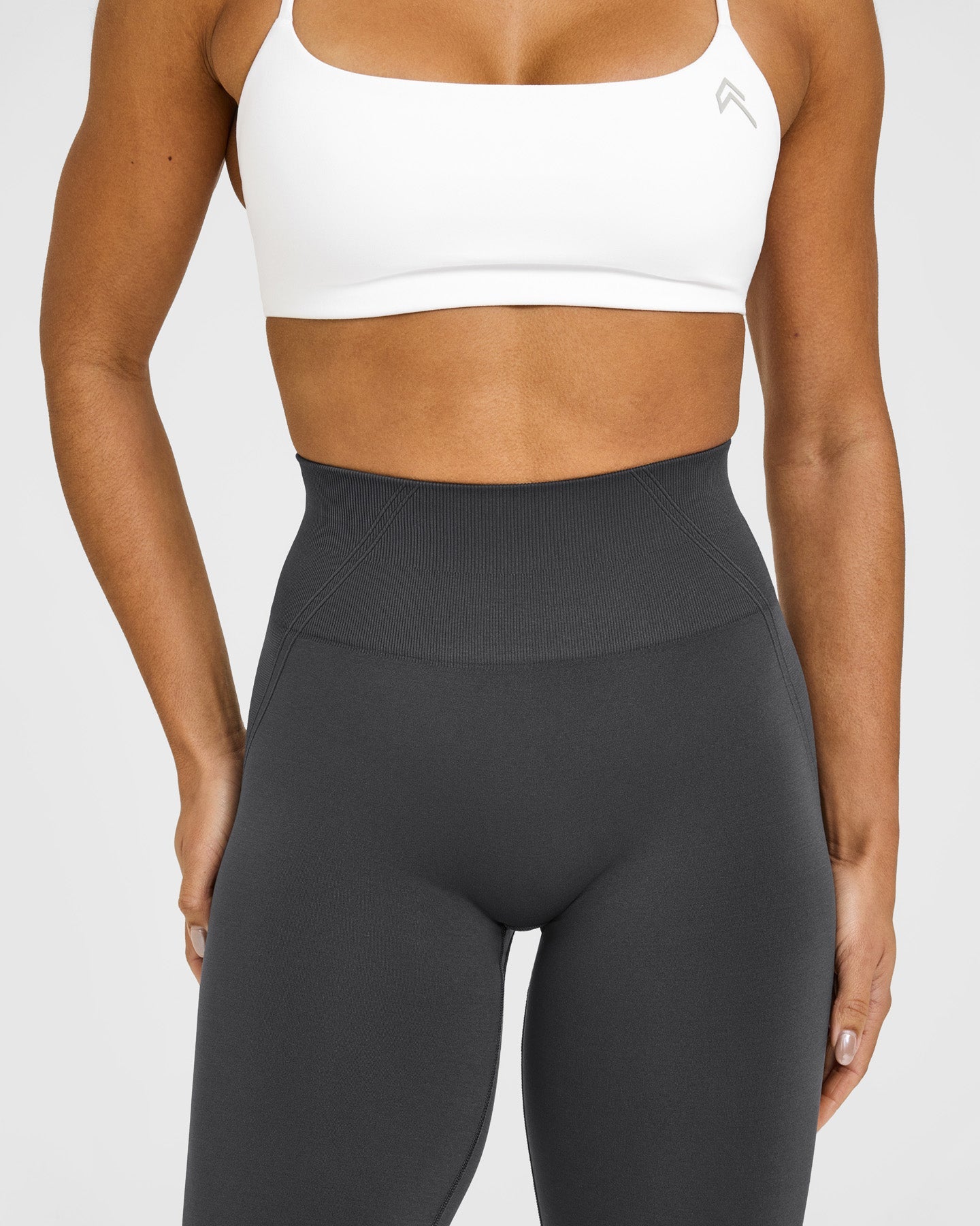 EffortlessLift™ Seamless Flared Bottoms with White Logo | Coal