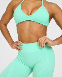 EnhanceLift™ Seamless Leggings with White Logo | Peppermint Green