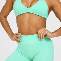 EnhanceLift™ Seamless Leggings with White Logo | Peppermint Green