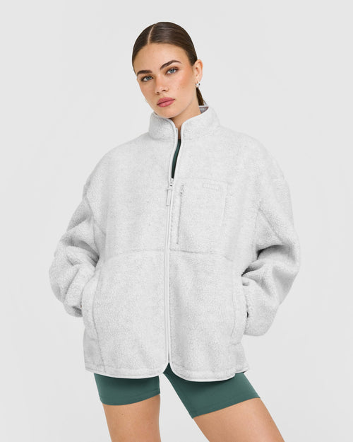 Oner Modal Fleece Jacket with Chest Pocket | Heather Grey