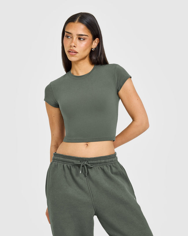 Cotton Baby T-Shirt | Dark Khaki