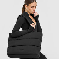 Quilted Tote Bag | Black