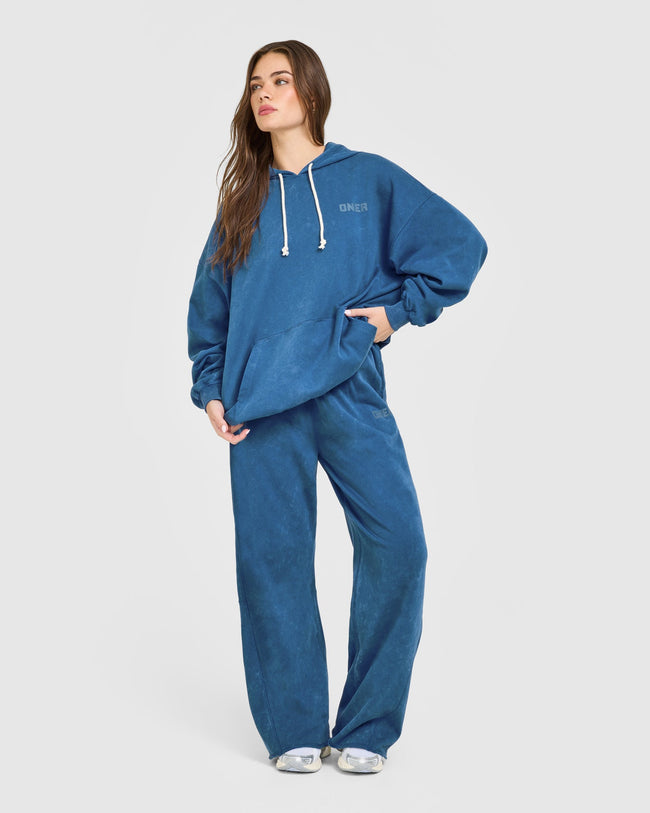 Raw Lounge Oversized Hoodie | Washed Ocean Blue